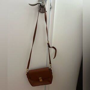 ASOS tan crossbody bag with gold hardware good condition